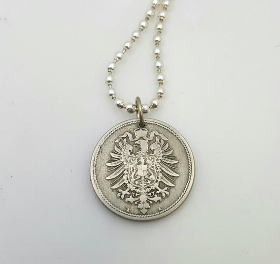 Eagle pendant GERMANY NECKLACE Antique German coin pendant