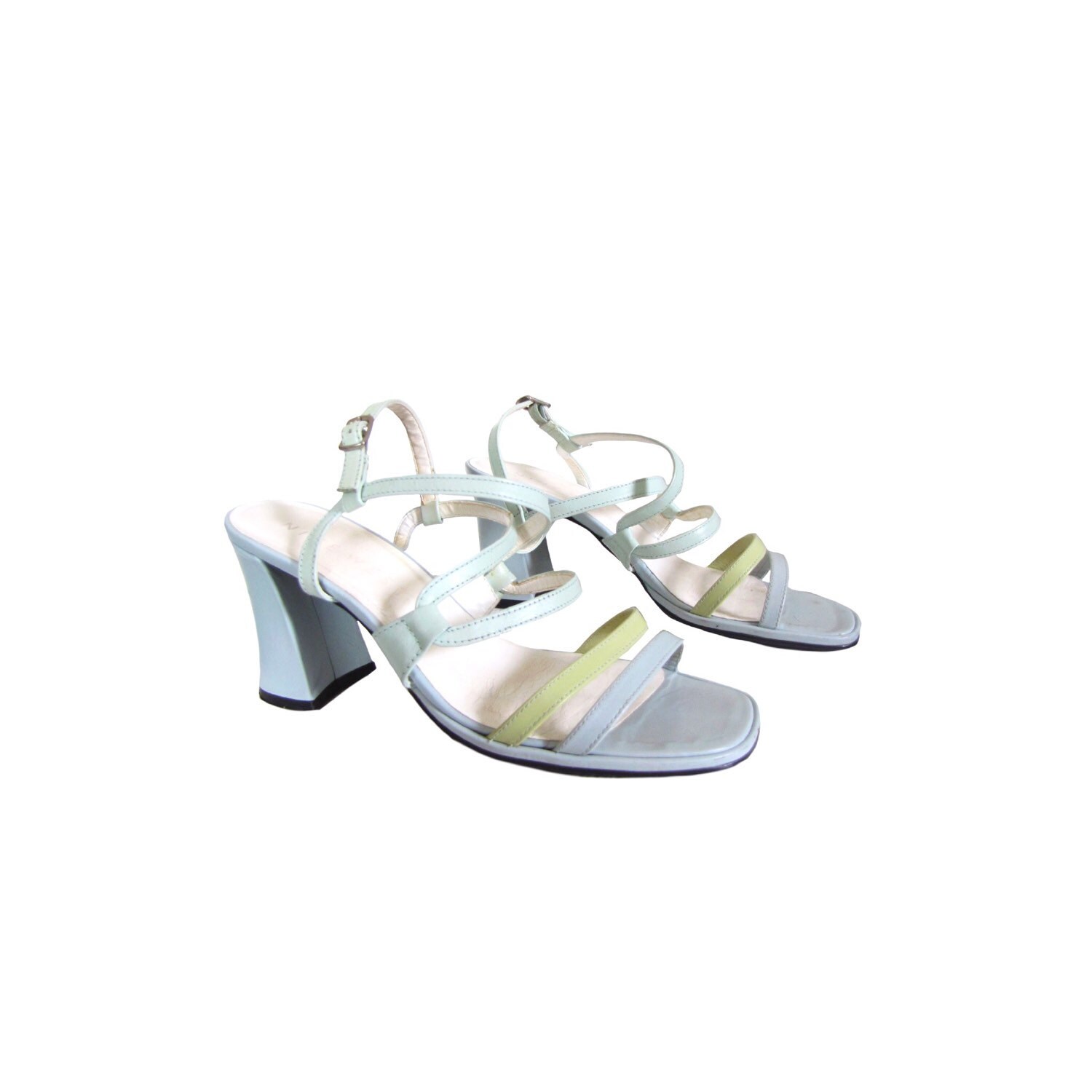 Vintage 1990's Sandals l Pastel High Heel Strappy Sandals