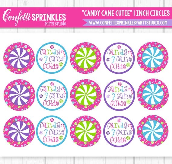 INSTANT DOWNLOAD "Candy Cane Cutie" Christmas 4x6" 1" Inch Bottle Cap Image/Digital Collage Sheet Il_570xn