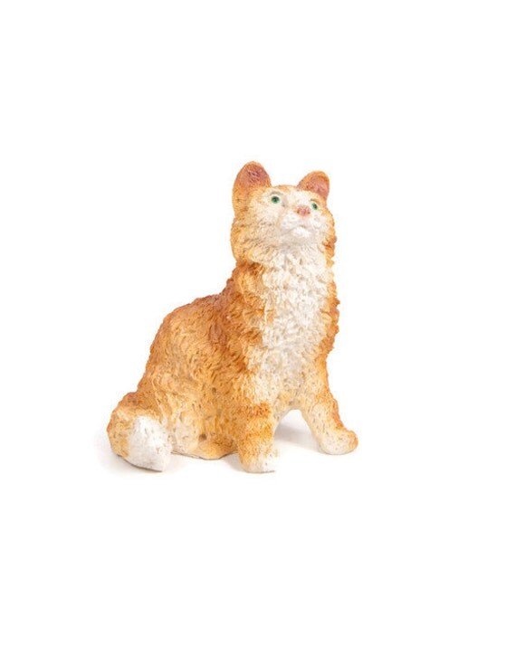 Vintage Orange Tabby Cat Figurine Resin by LeVintageGalleria