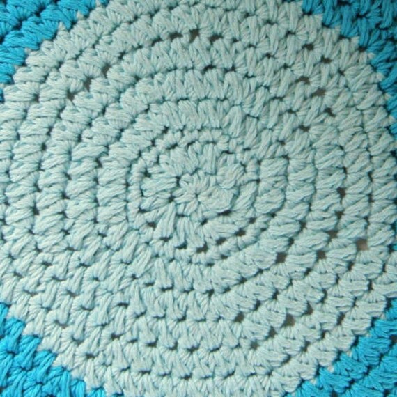 Crochet Round Bath Rug Thick Plush White Cotton Bath Mat Rag