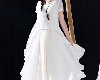 Off White Linen Dress Maxi Dress Loose Fitting Dress Plus Off White Linen Dress Maxi Dress Loose Fitting Dress Plus