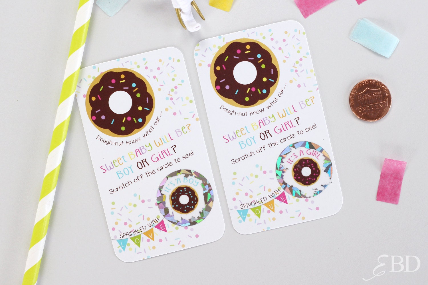 10 Baby Gender Reveal Scratch Off Cards Sprinkled With Love