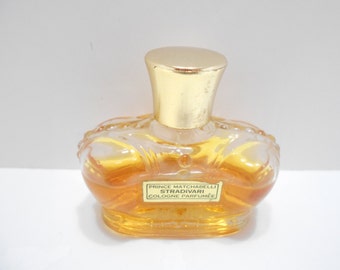 Vintage Stradivari Cologne Parfumee by Prince Matchabelli (14) 1 fl. oz. Glass Crown Bottle Is More Than Half Full