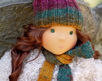 Waldorf doll natural hair Evgeniya 15-16" inches - gift for girls
