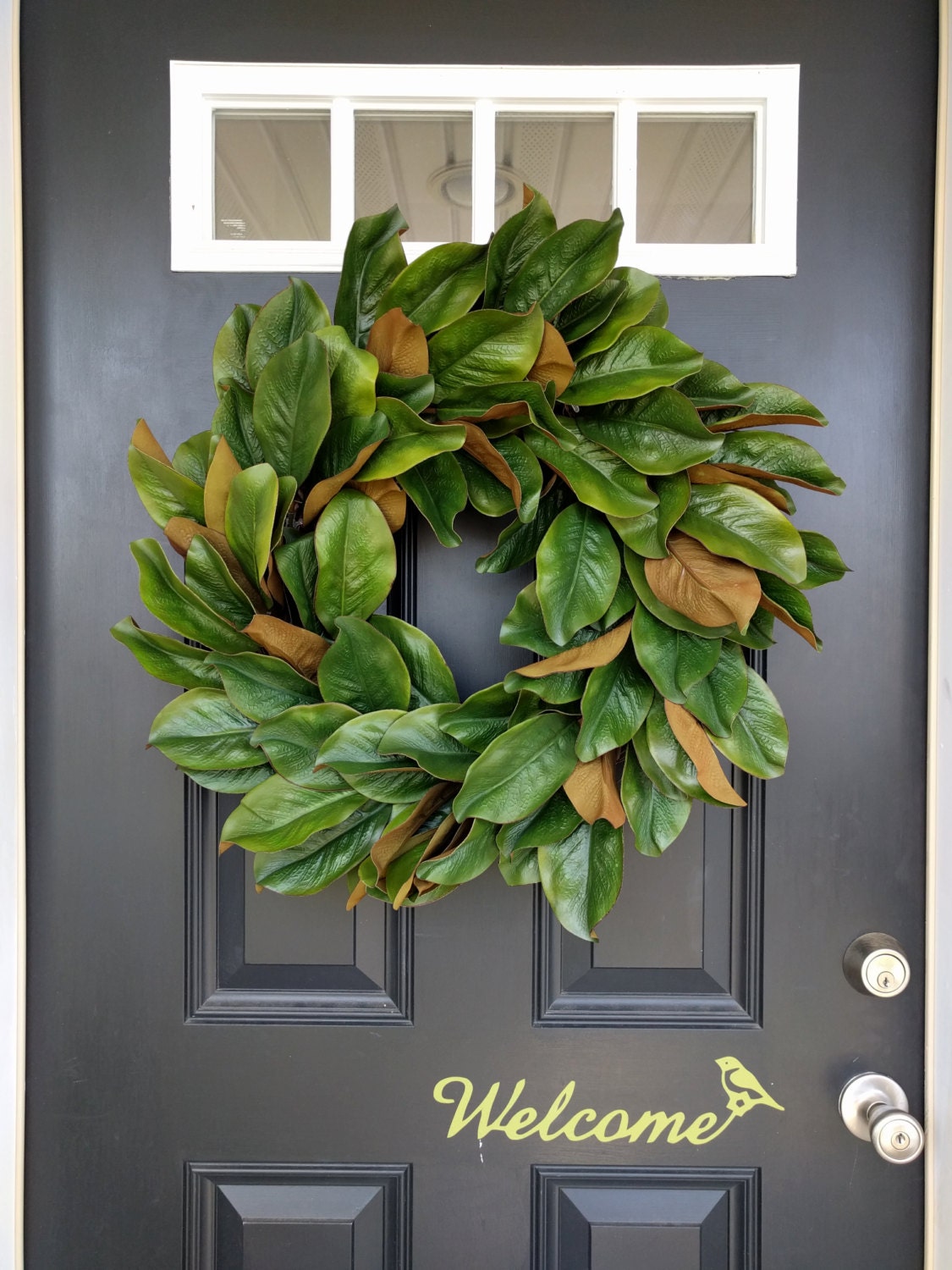 Magnolia Wreath Rustic Wreath Front Door Wreath Fall