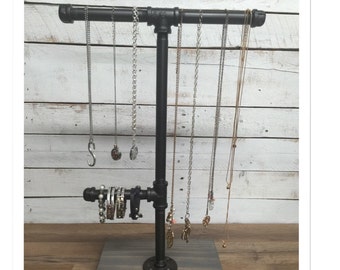 Rustic Jewelry holder-Rustic Jewelry Stand- necklace holder- jewelry display- jewelry rack- industrial jewelry stand- gifts for her