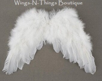 FEATHER ANGEL WINGS w/ elastic straps, Toddler, Cupid, Children's Costume Accessory, White, Girls, Baby, Child, Infant, Photo Prop,