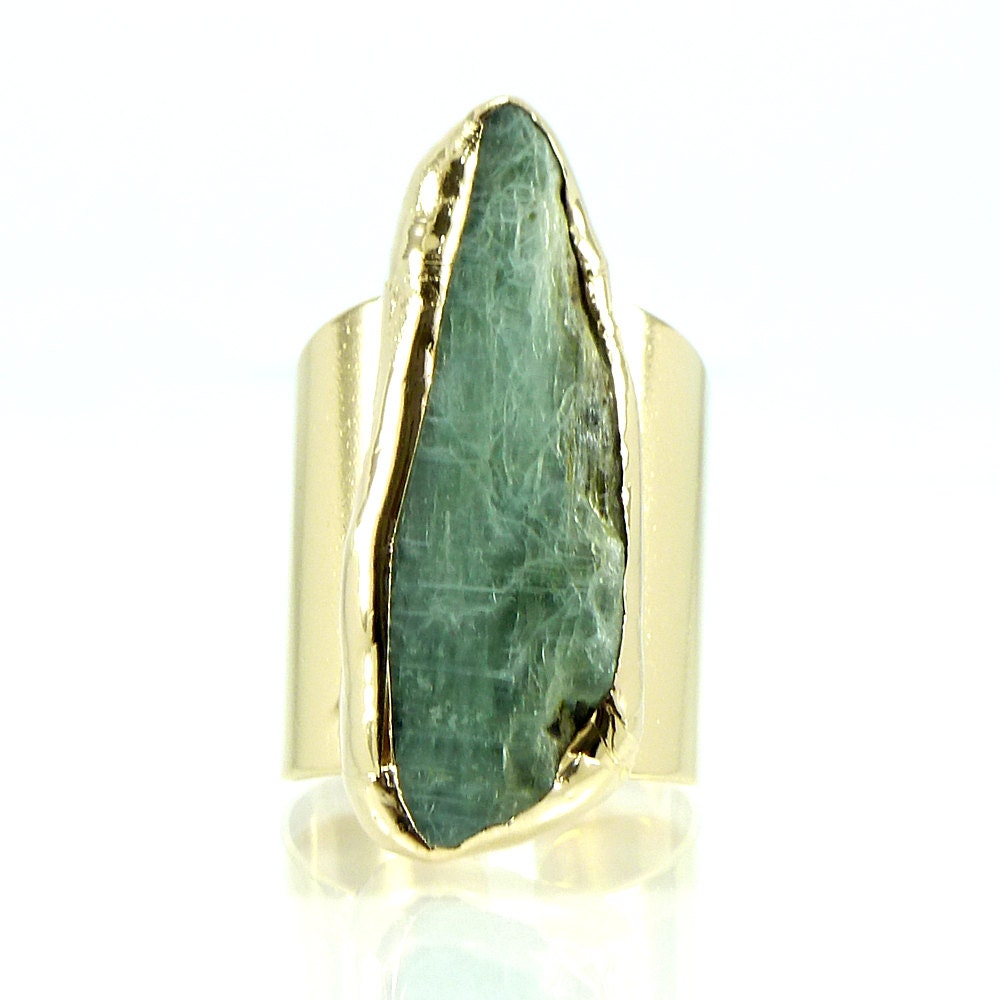 Raw Kyanite Ring Green Ring Raw Stone Jewelry Kyanite Ring | Etsy