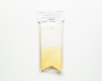 Yellow Dip-Dyed Watercolor Gift Tags (set of 10)
