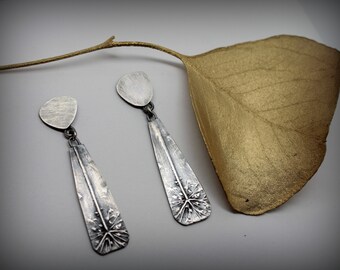 Queen Anne's Lace Sterling Silver Drop Botanical Earrings Posts