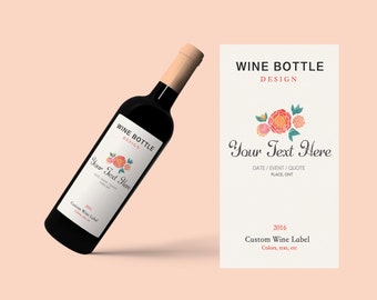 Custom Wine label, Customizable wine labels, Printable wine labels, Wedding milestone wine labels, Bridesmaid gift, Wine bottle label tags