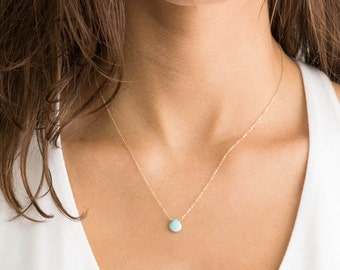 Real Turquoise Necklace, GORGEOUS GENUINE Sleeping Beauty Turquoise on 14k Gold Fill, Sterling Silver, or Rose Gold Fill, LN632