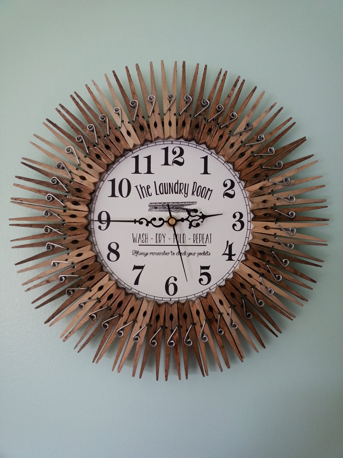 Farmhouse Laundry Room Clock. Wall Decor.