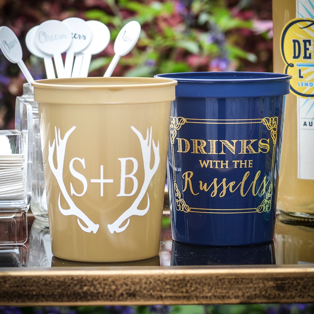 Personalized Wedding Stadium Cups Custom Party Cups Antler
