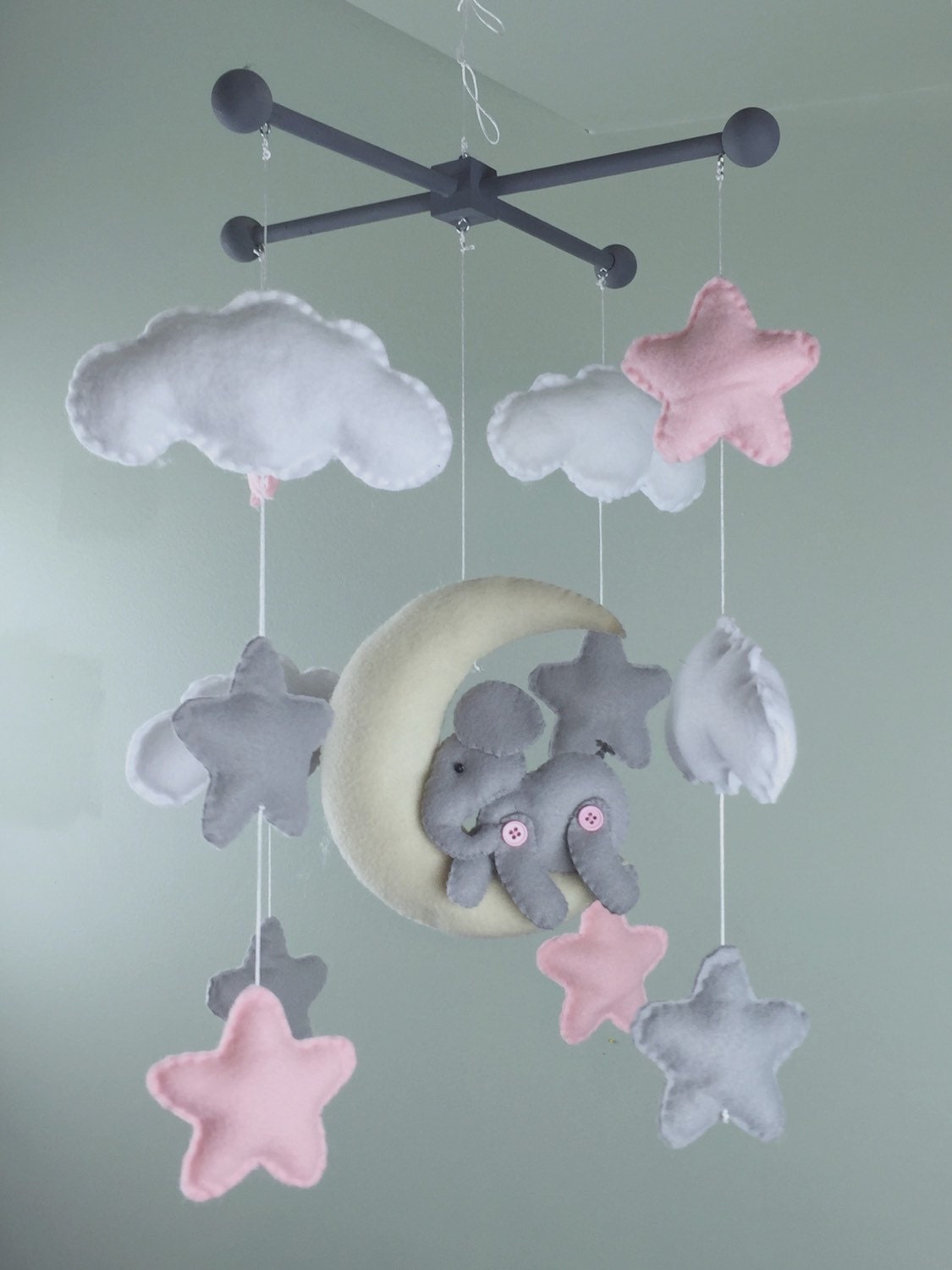 baby mobileelephant baby mobilecloud baby mobile by MaddiesHats