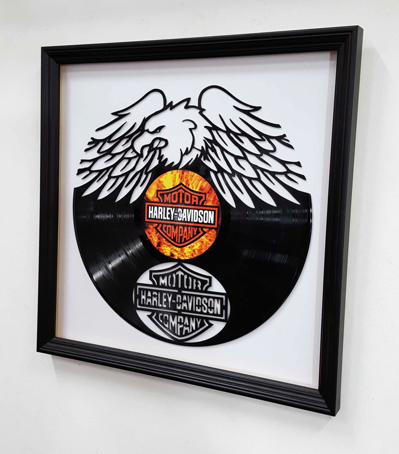 Harley Davidson Vinyl Wall Art Vinyl LP Record by dbsteampunk