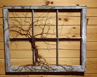 Customize Your Own Tree of Life Sculpture in Vintage, Antiqued Window, Rustic, Boho, Celtic, Traditional Style.