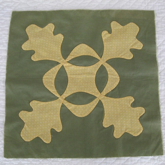 vintage-oak-leaf-applique-quilt-block-square-country-decor