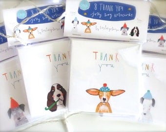Pack of 8 Dog Thank You cards