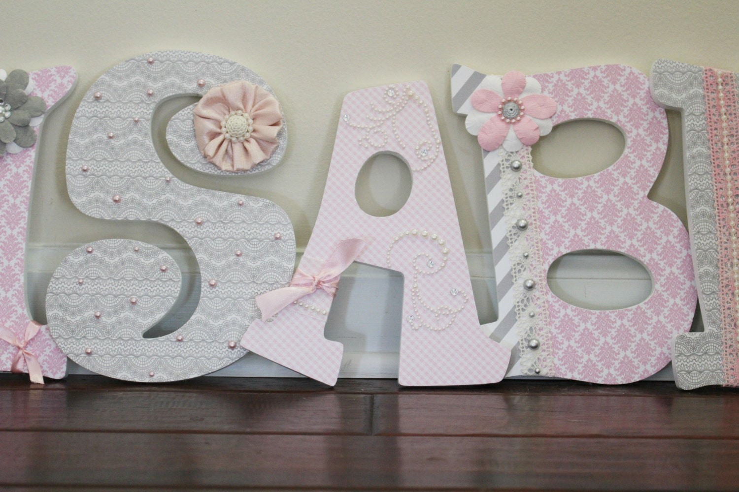 Deluxe Wooden Nursery Letters Baby Girl Nursery Decor Wall
