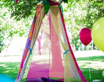 Pink Party Tent, Airy girls Bed canopy, birthday circus tent, outdoor summer games, play date ideas