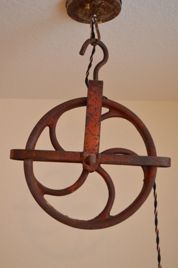 Vintage Barn Pulley Pendant Light Unique Lighting