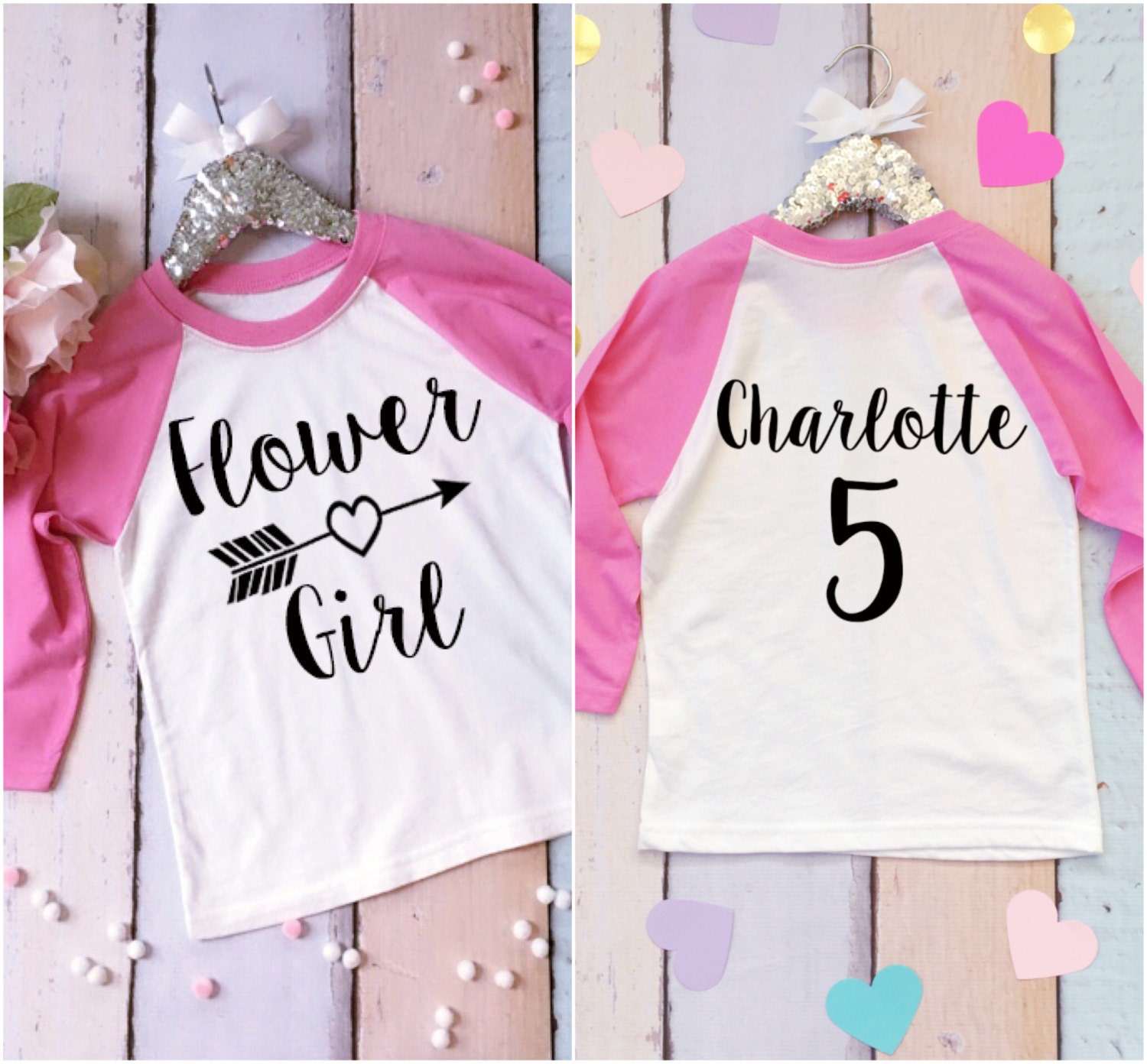 Flower Girl Shirt. Custom Flower Girl Tee. Wedding Shirt.