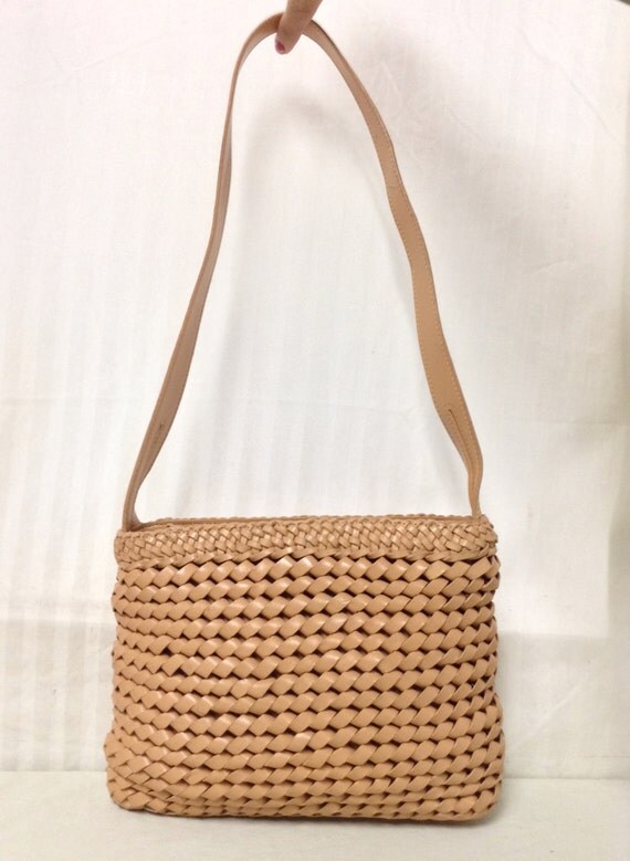 tan woven purse