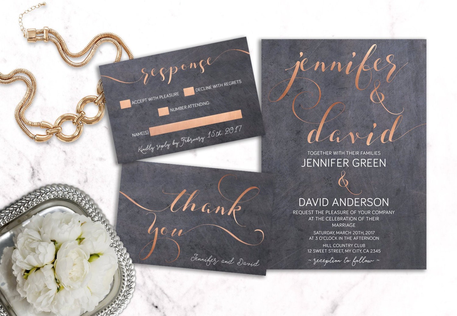 Copper Wedding Invitations 3