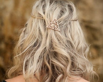 Triangle Hair Clip, Rose Gold Hair Clip, Boho Accessory, Boho Hair Accessory, Triangle Hair Pin, Boho Barrette, Bohemian Hair Clip,