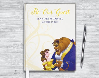 Disney Wedding Guest Book. Beauty and the Beast journal. Be our guest.