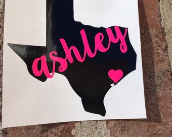 Personalized Texas State Decal with Name | Texas Yeti Decal | Name Decal