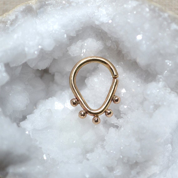 Nipple Ring - Gold Septum Jewelry - Nipple Piercing - Septum Ring - Cartilage Hoop - Helix Piersing - Nipple Jewelry 14 gauge