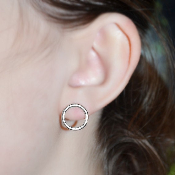 Sterling Silver Bar Stud Earrings - Tiny Stud Earring - Silver Earring Studs - 20 Gauge Cartilage Piercing - Helix Piercing