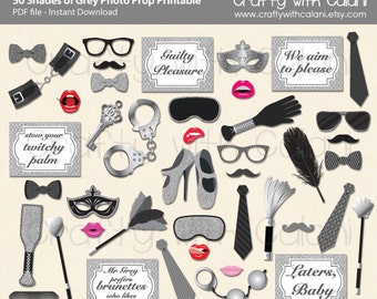 50 Shades of Grey Theme Party Photo Booth Prop, 50 Shades of Grey Photo Booth Prop, Instant Download, Party Printable