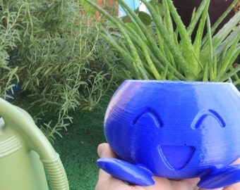 Oddish Planter - 3D Printed Pokemon planter made with eco-friendly PLA plastic - Includes drainage holes for watering plants
