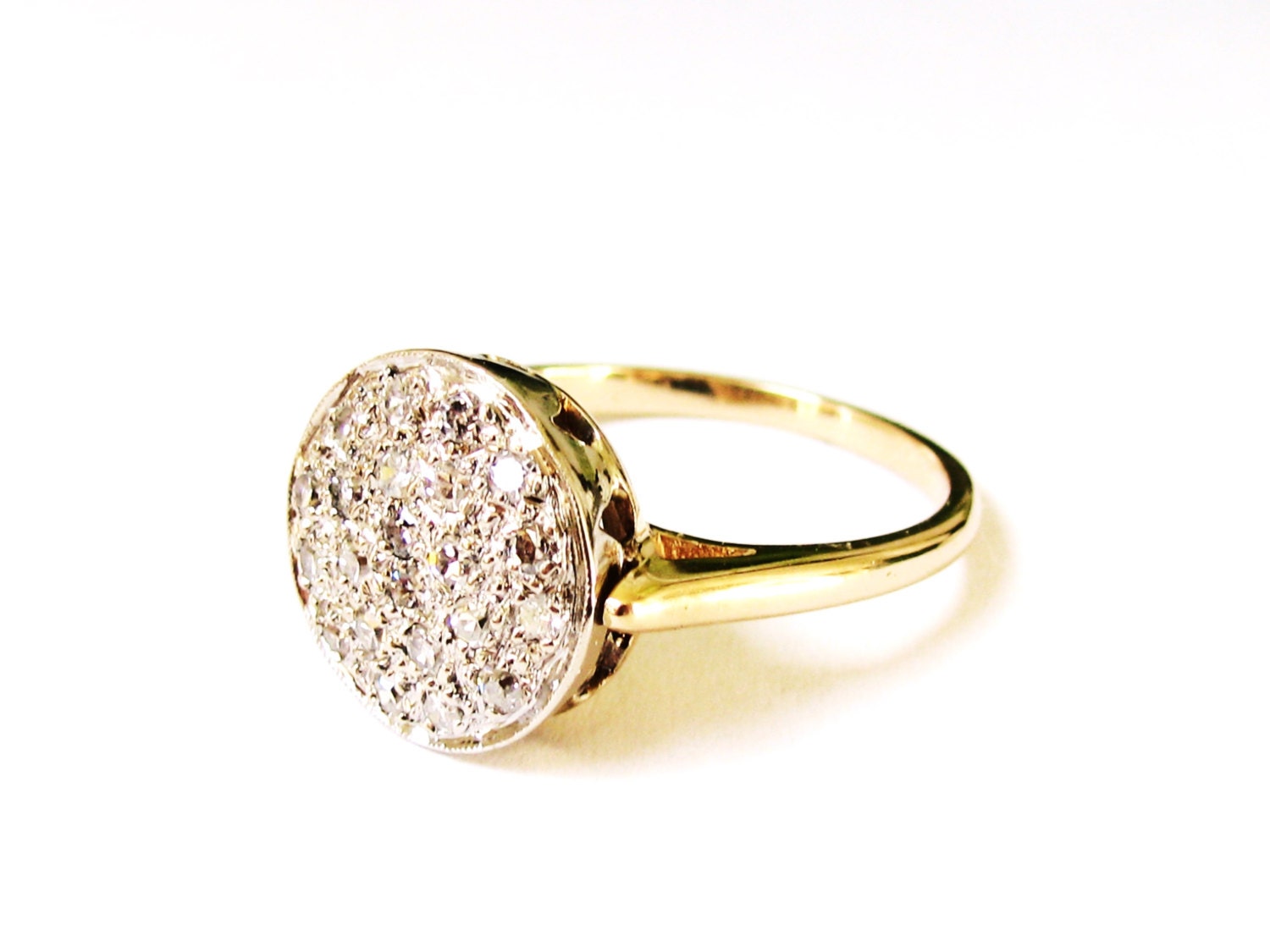 Vintage Pave' Diamond Engagement Ring by LadyRoseVintageJewel