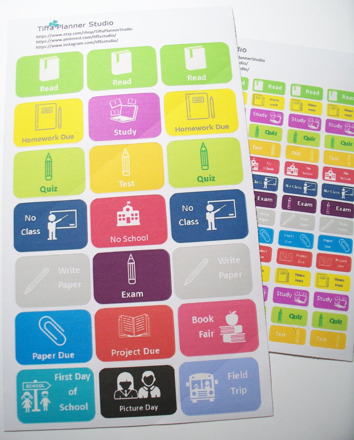 School Planner Stickers College Planner Student Planner