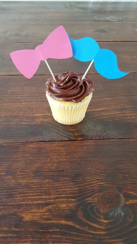 Gender Reveal Cupcake Toppers Gender Reveal by LovelyfromLindsey