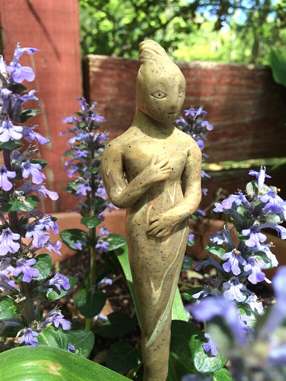 Garden goddess statue earth mother nature nymph container