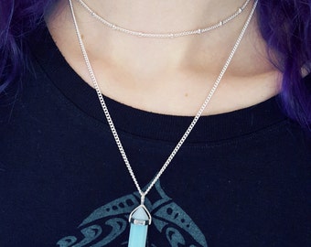 Dainty Silver Choker Necklace Beaded Choker Silver Dainty Necklace Simple Beaded Necklace Satellite Choker Satellite Necklace Boho Choker
