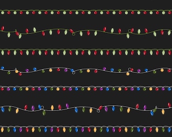 80% OFF SALE Christmas Lights Clipart, String Lights Clipart, Christmas Lights, Holiday Lights, Christmas Clipart, Printable, Commercial Use
