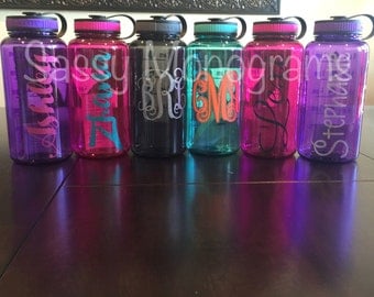 Personalized Drink Times Wide Mouth Tritan Water Bottle 34 Oz ~ Glitter ~ Water Intake Tracker ~ Fitness ~ BPA Free ~ W34