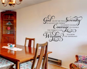 Serenity Prayer Wall Art serenity prayer wall decal | etsy Serenity Prayer Wall Art serenity prayer wall decal | etsy