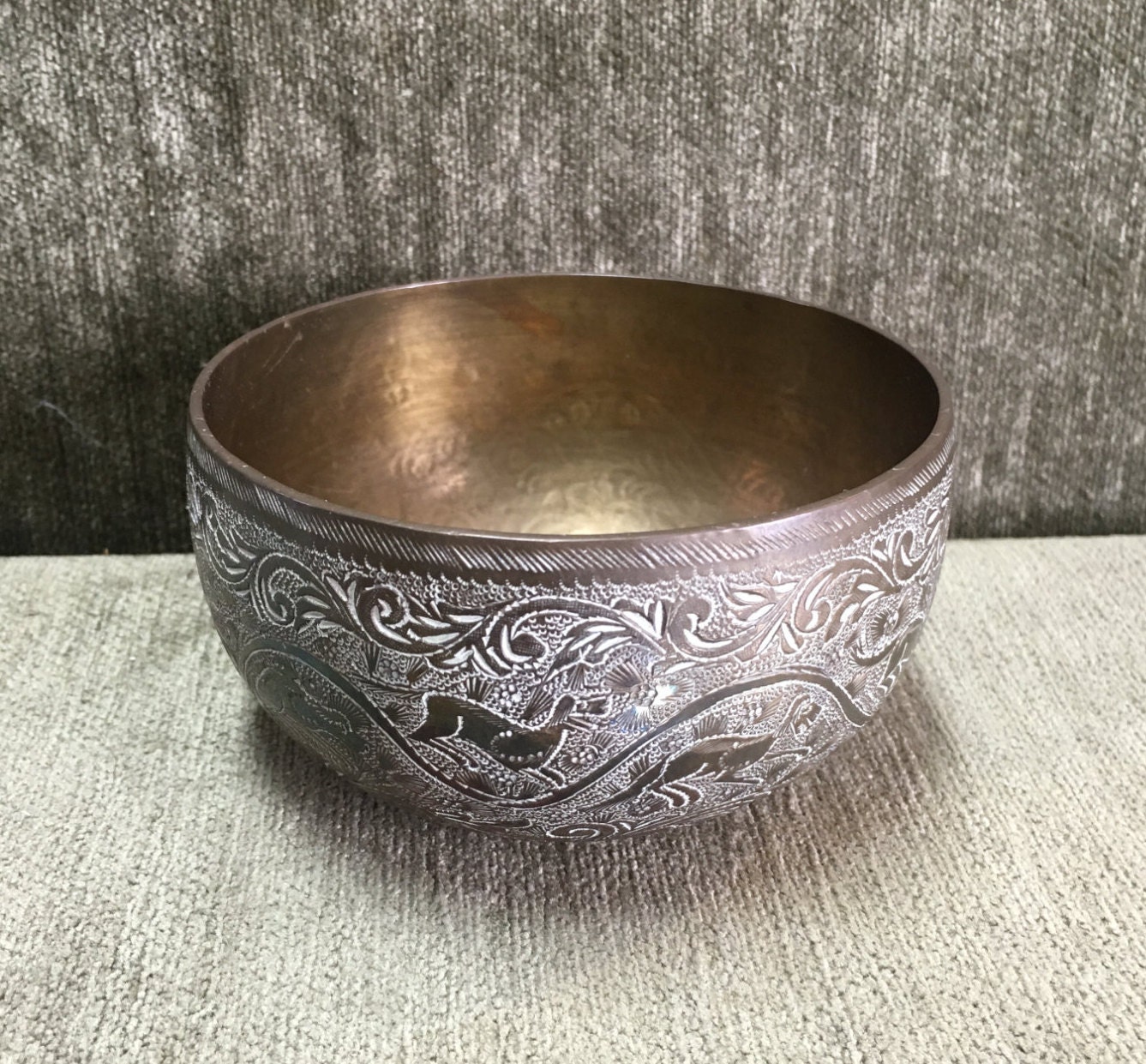 Reserved for Miriam. Brass Engraved Bowl Engraved Brass Bowl