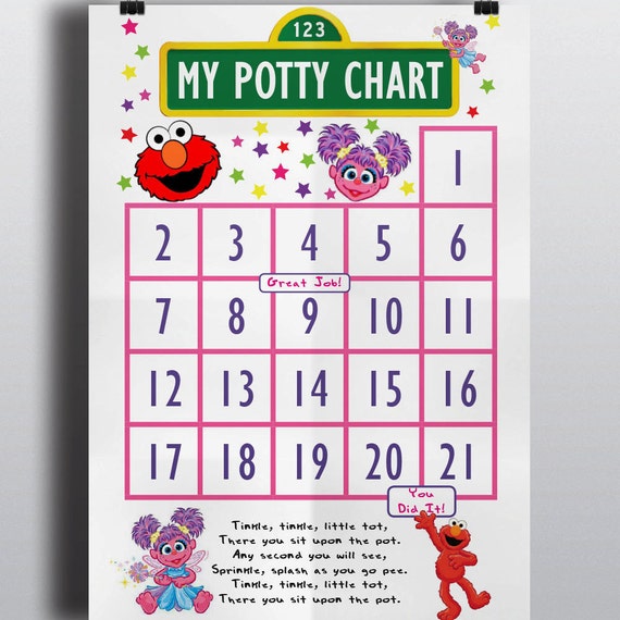 Potty Training Sticker Chart / Potty Training Incentive Chart / Elmo 