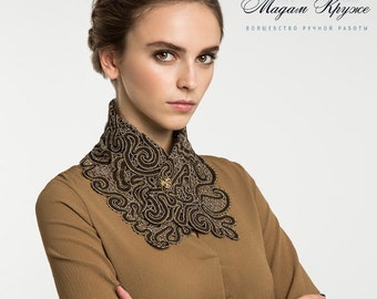 Bobbin Lace collar-scarf 1 Russian lace bobbin lace handmade lace detachable collar russian lace