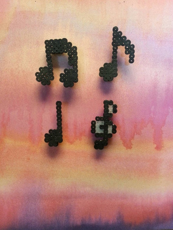 Perler Bead Magnets Music Note Set of 4