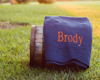 Baby Boy Monogram Quilt | Baby Quilt | Monogrammed Baby Quilt | Monogram Baby Blanket | Baby Boy Gift | Baby Shower Gift | Crib Blanket